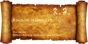 Kocsis Hippolit névjegykártya